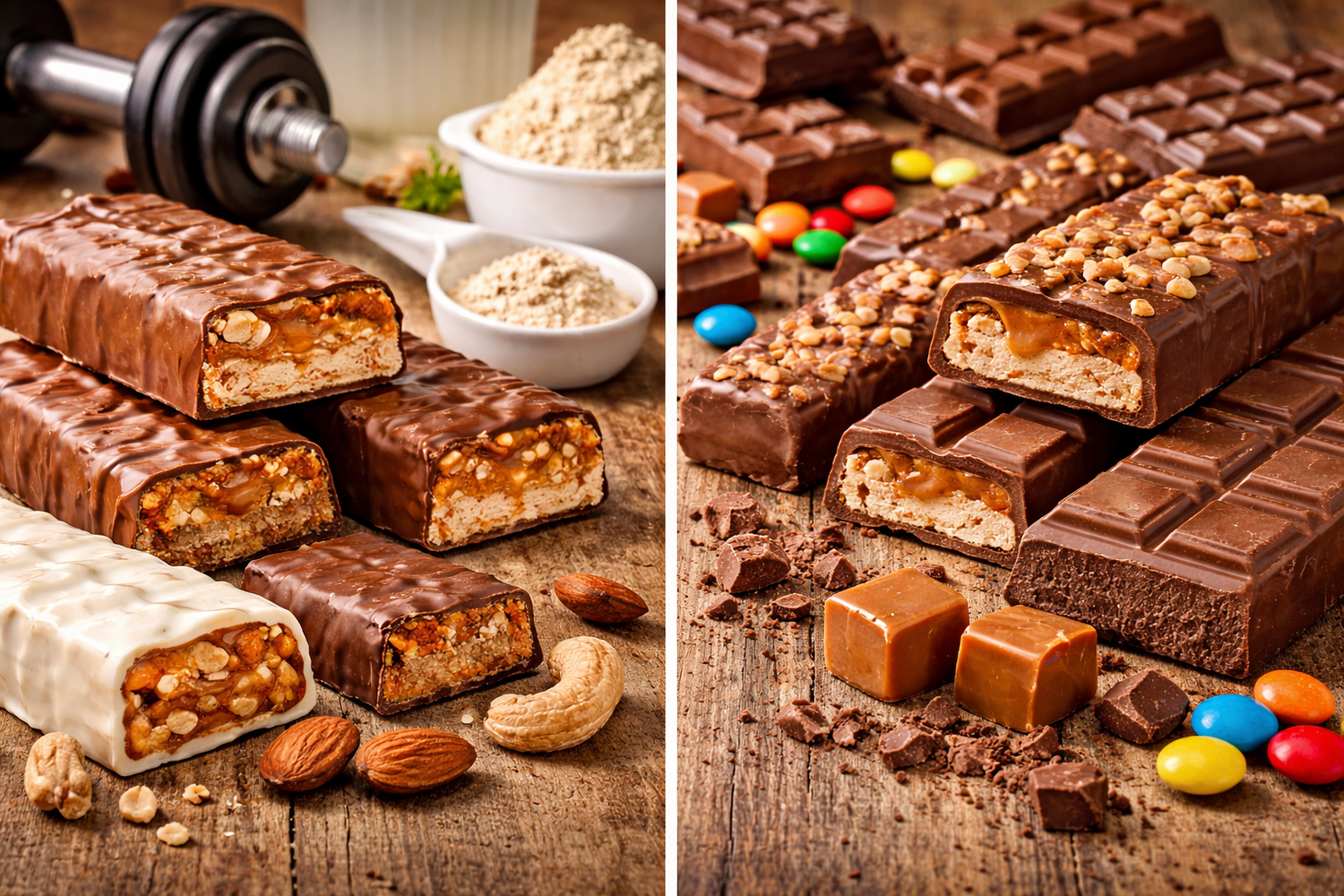 Eiwitreep vs candybar: wat is het verschil?