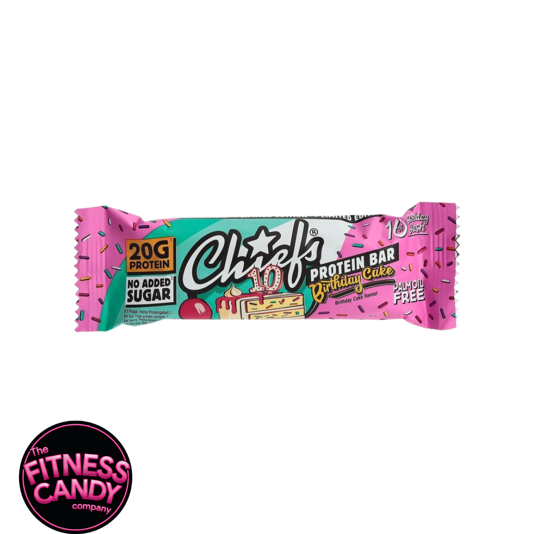 CHIEFS Protein Bar Birthday Cake