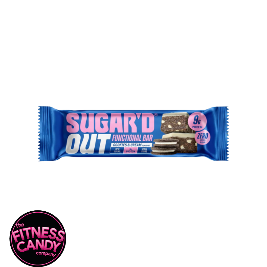 SUGAR'D OUT Protein Oat Bar Cookies & Cream